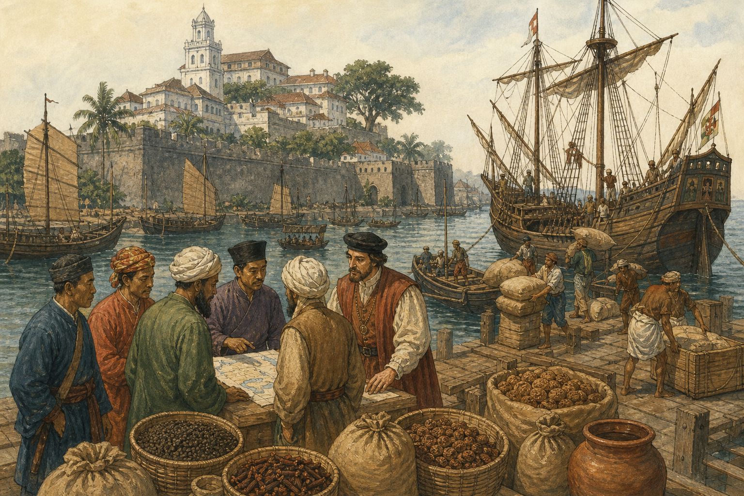 Historical reconstruction of “Portuguese power established at Goa” in Portuguese Conquest of Malacca