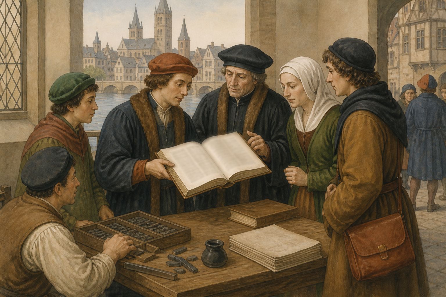 A print culture takes shape: Print connected readers, booksellers, schools, and debates over religious reform.