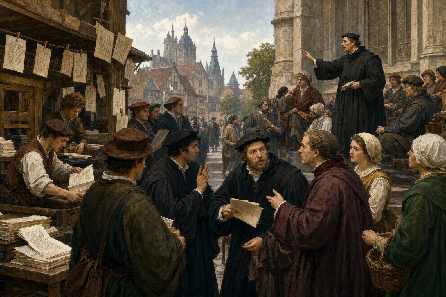 Illustrated reconstruction of the course of Protestant Reformation