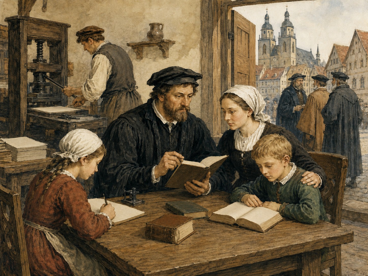 Illustrated reconstruction of the significance of Protestant Reformation