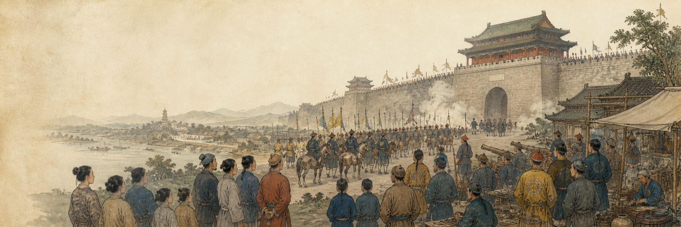 A historical reconstruction of warfare and civilian life at Beijing and the Chinese heartland, showing the setting of Qing Conquest of the Ming Realm