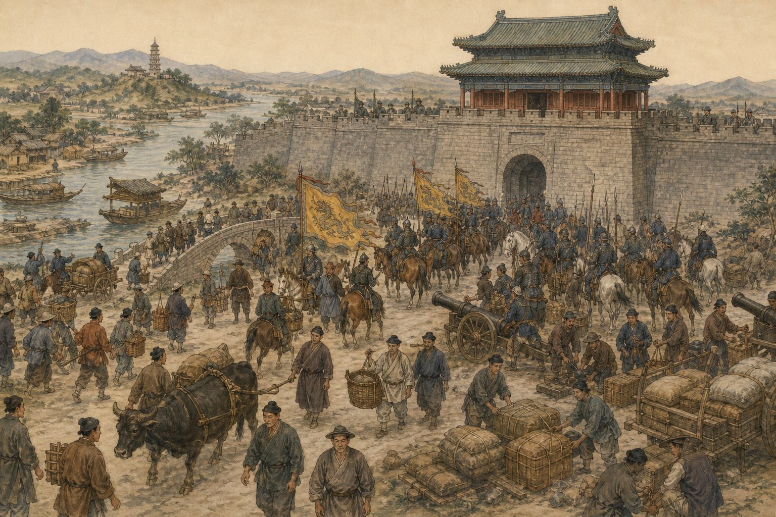 Historical reconstruction of the “Forces in motion” stage in Qing Conquest of the Ming Realm