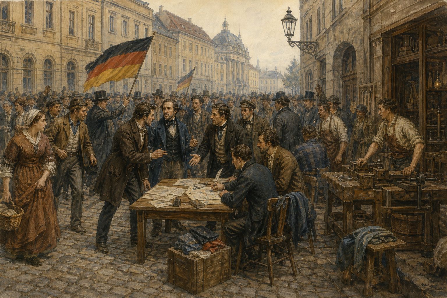 Historical reconstruction of “February Revolution in Paris” in Revolutions of 1848