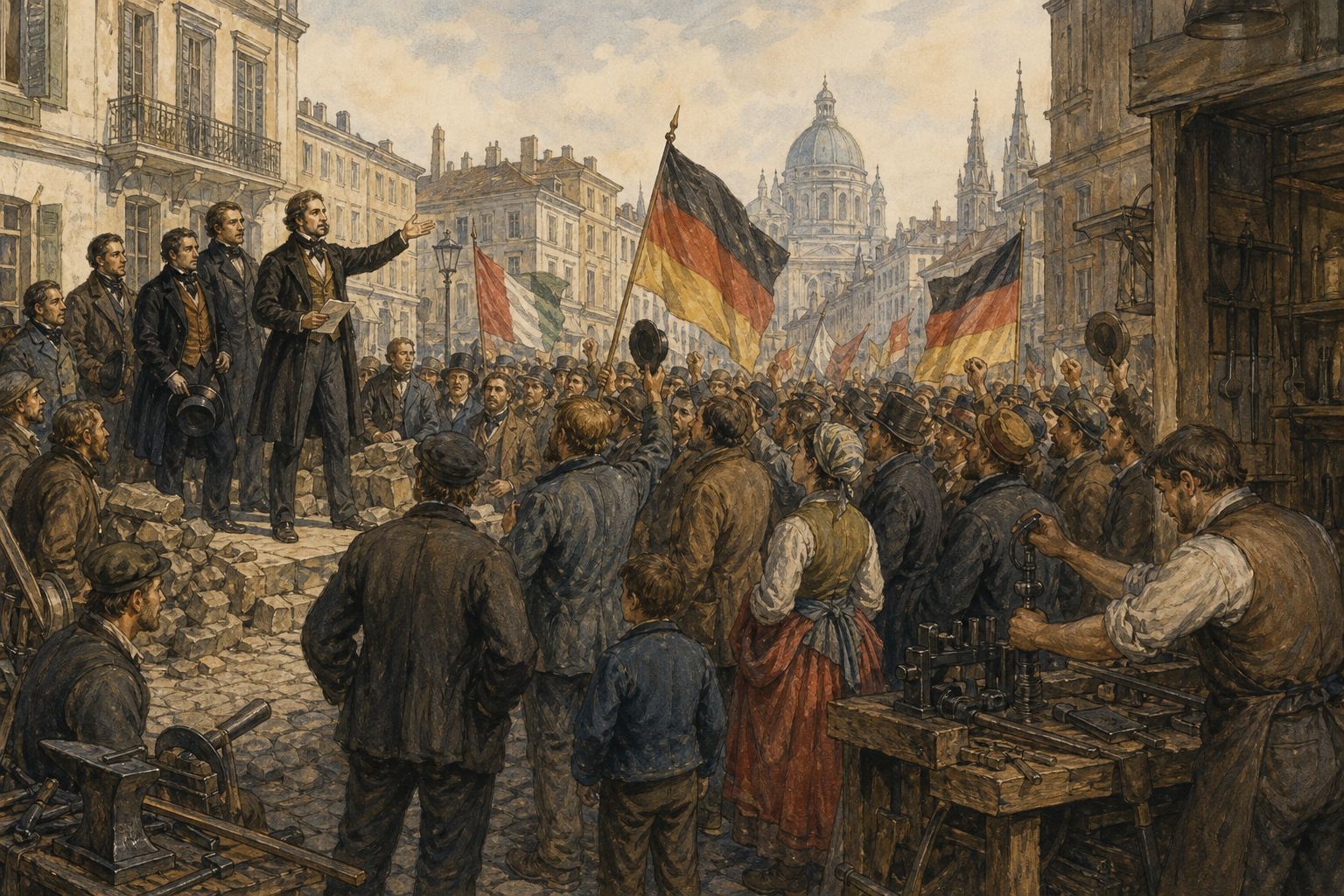 Historical reconstruction of “Major uprisings are defeated” in Revolutions of 1848