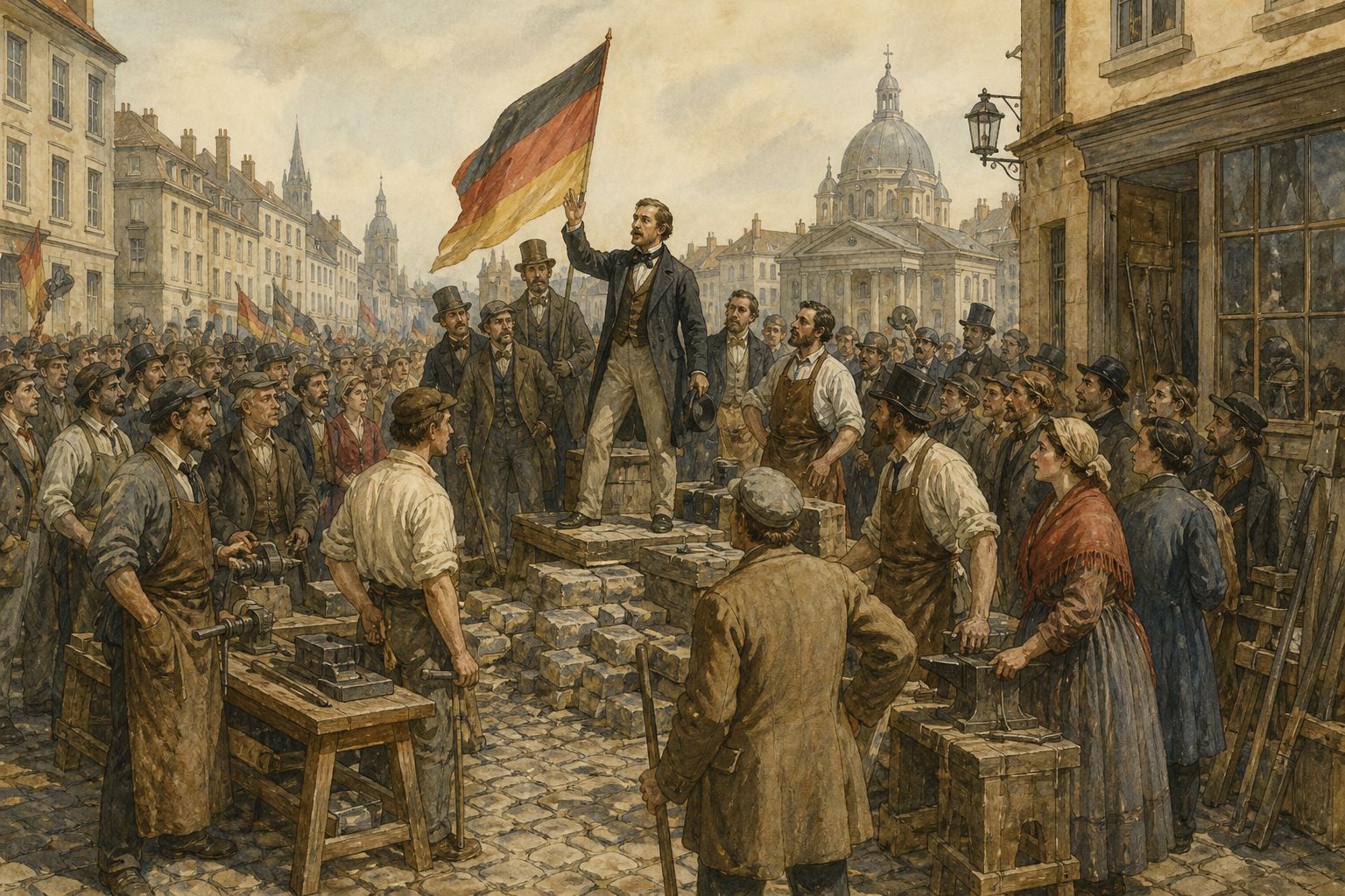 Historical reconstruction of “Economic and political crisis deepens” in Revolutions of 1848