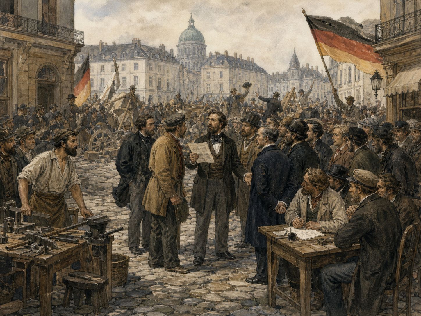 Historical reconstruction of Revolutions of 1848's immediate aftermath: Many regimes reasserted control, but the revolutions broadened the political agendas of nationhood and social rights.