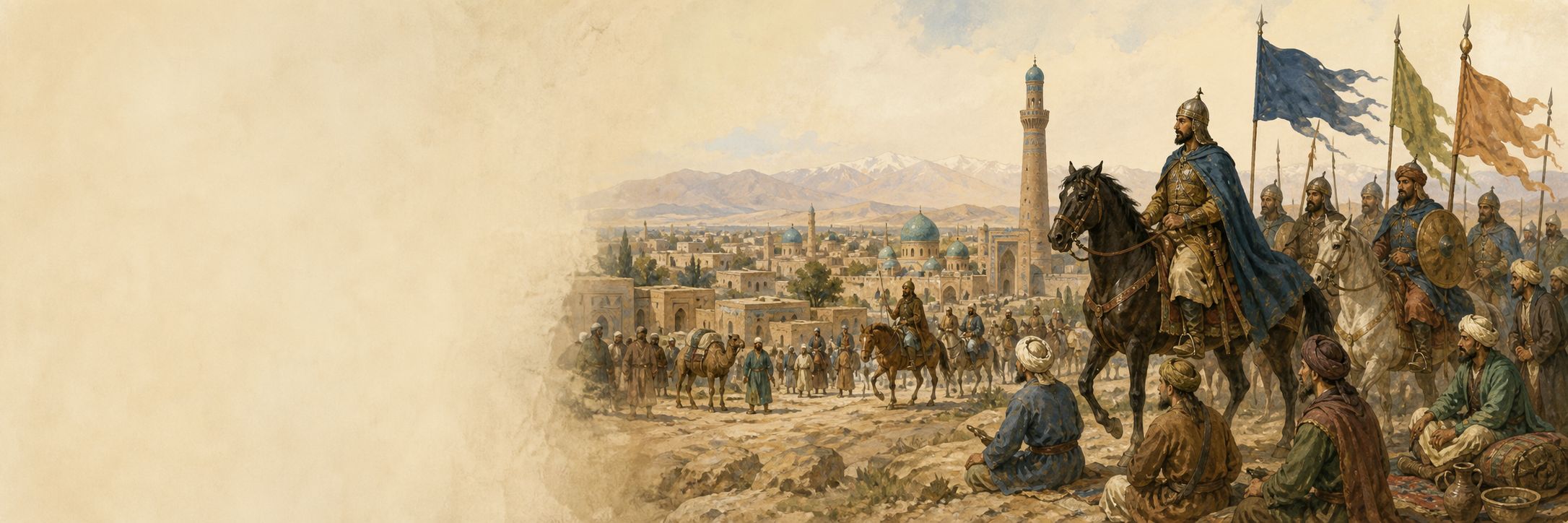 Historical reconstruction illustration of rise and consolidation of great seljuk empire