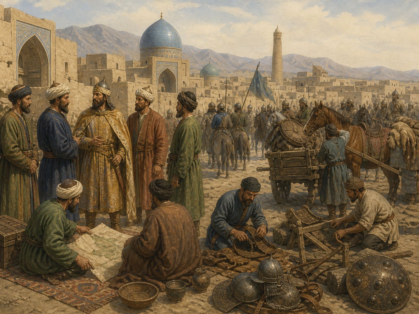 Historical reconstruction of Rise and Consolidation of the Great Seljuk Empire's background: Nomadic powers from Central Asia were entering a world of Islamic dynastic politics, while Ghaznavid and Buyid authority was weakening.