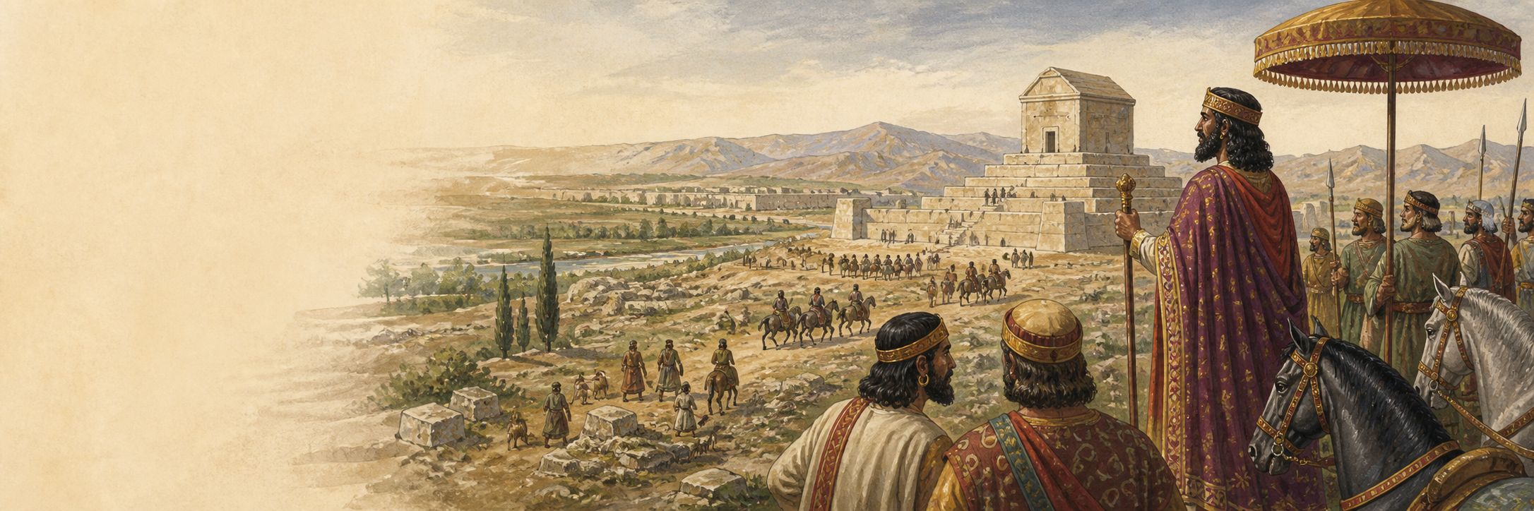 Historical reconstruction illustration of rise of achaemenid empire