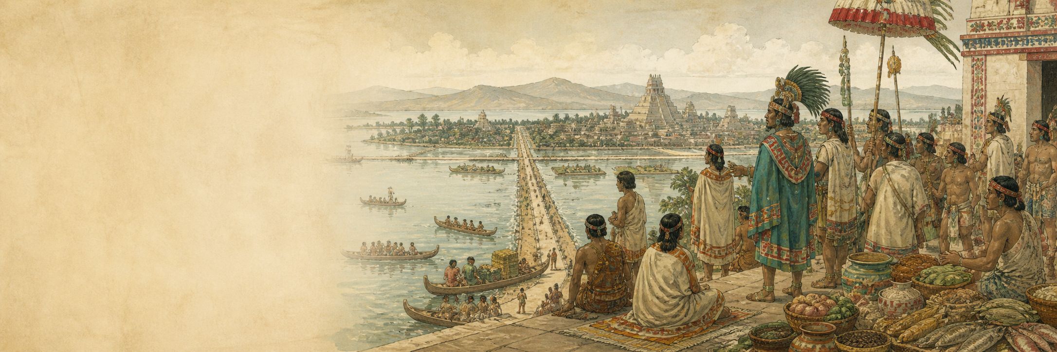 A historical reconstruction of rulers, administration, and society at Tenochtitlan (present-day Mexico), showing the setting of Expansion of the Aztec Empire