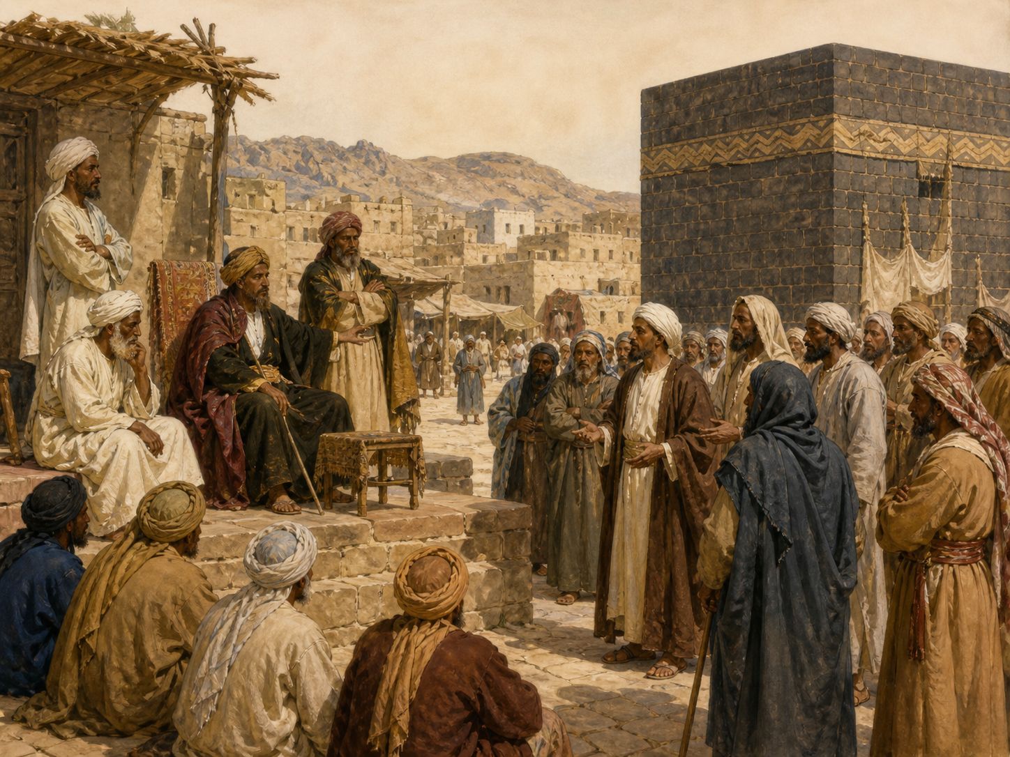 Historical reconstruction of Rise of Islam's immediate aftermath: By Muhammad’s death in 632, groups recognizing his religious and political leadership had formed across much of the peninsula.