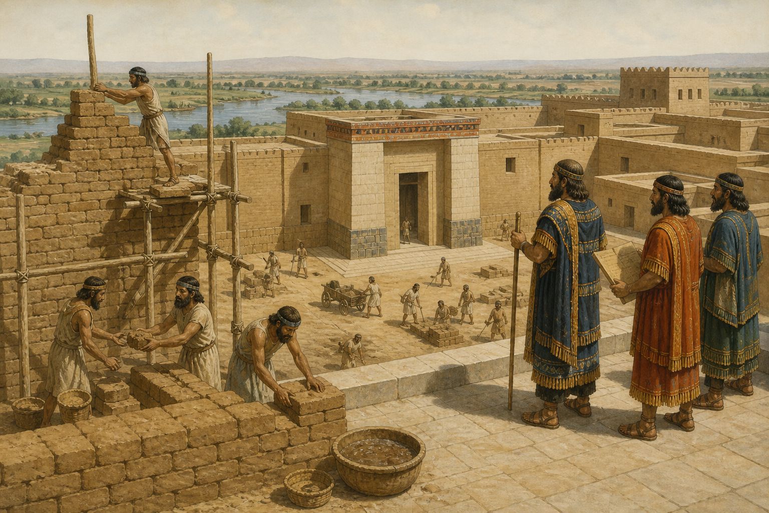 Nimrud becomes a capital: Nimrud, ancient Kalhu, was developed as a royal capital with palaces and administrative facilities.
