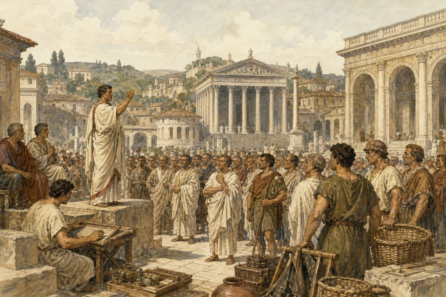 Historical reconstruction of “Twelve Tables are drafted” in Foundation of the Roman Republic