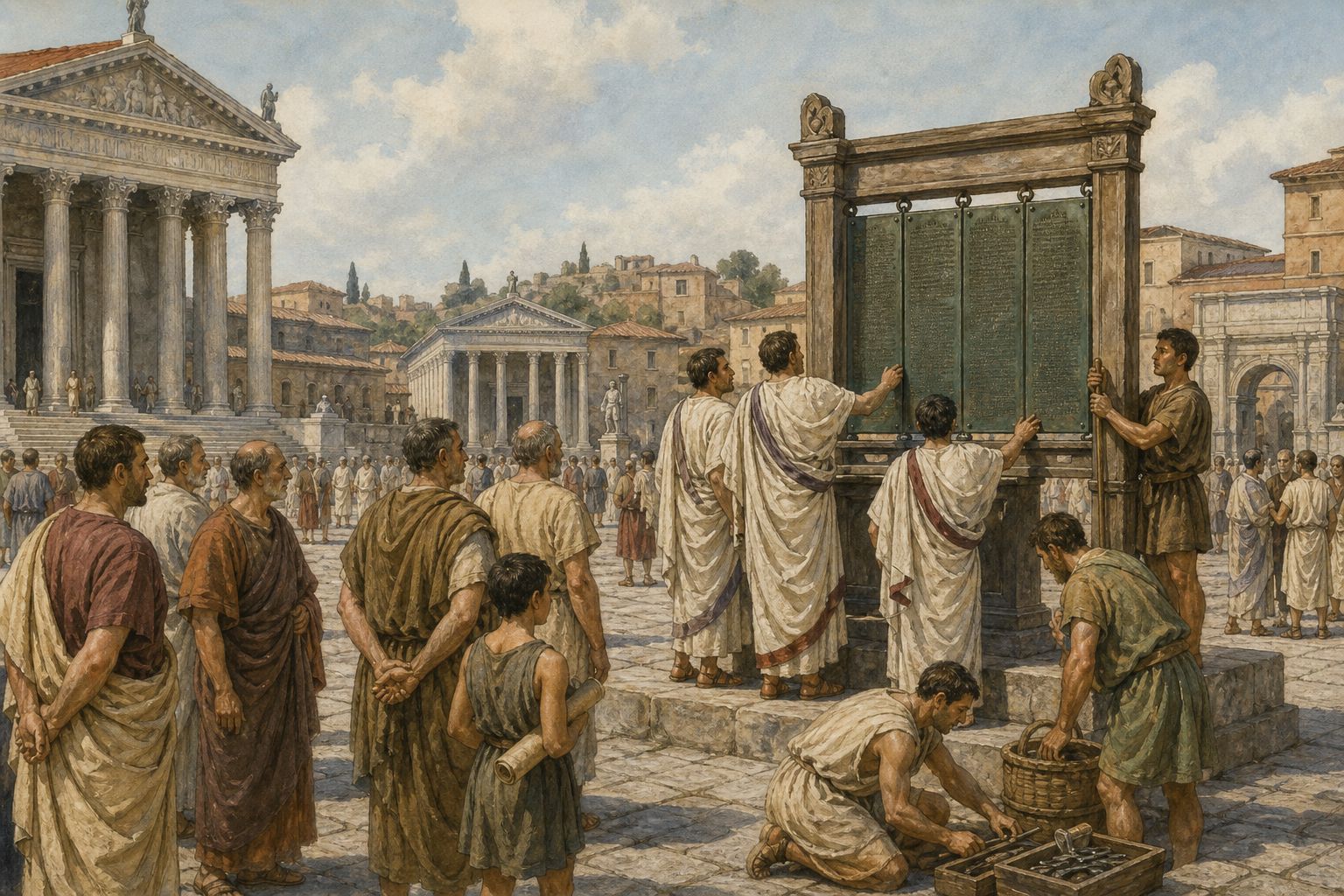 Historical reconstruction of “Demand for a written law code” in Creation of the Twelve Tables