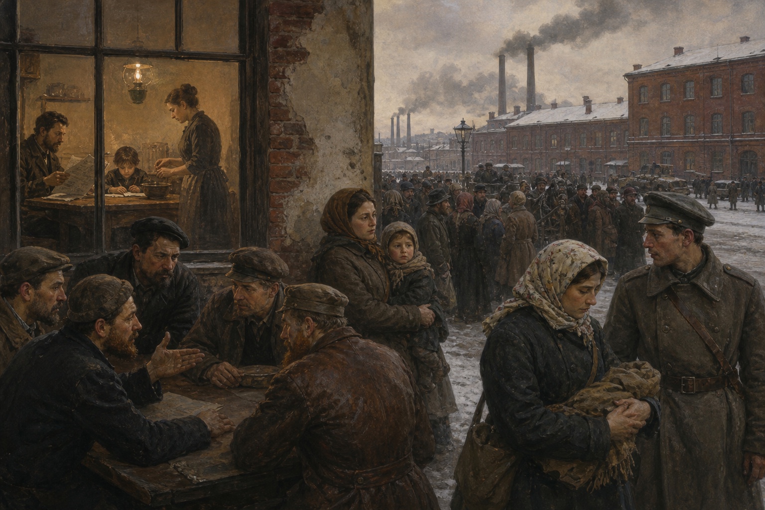 Russian Revolution of 1917: a scene of the prelude