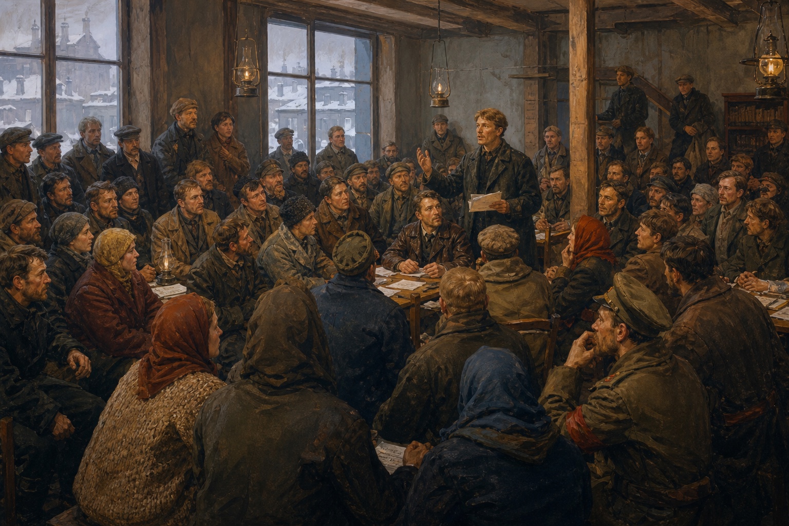 Illustrated reconstruction of the course of Russian Revolution of 1917