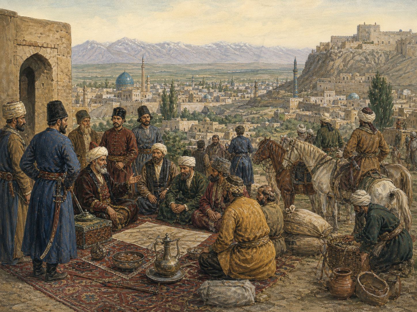 Historical reconstruction of Foundation of the Safavid Empire's background: The Safavid family drew on a Sufi order and gathered Turkic supporters across Anatolia and Iran.