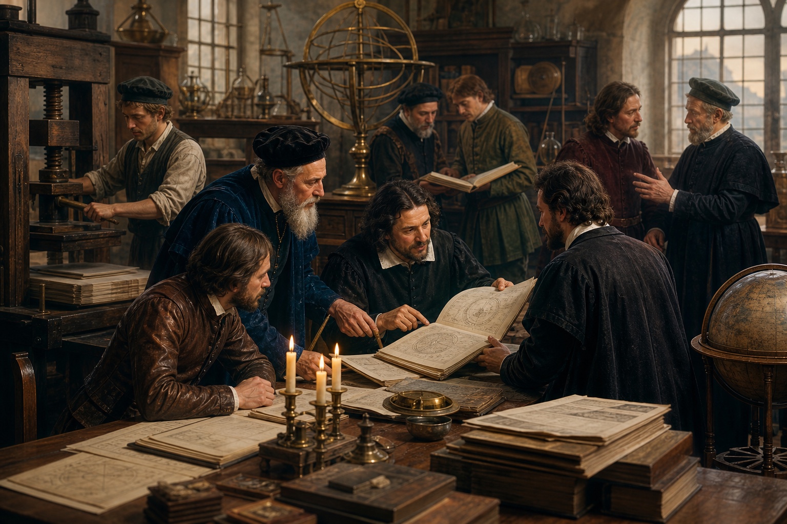 Illustrated reconstruction of the outcome of Scientific Revolution