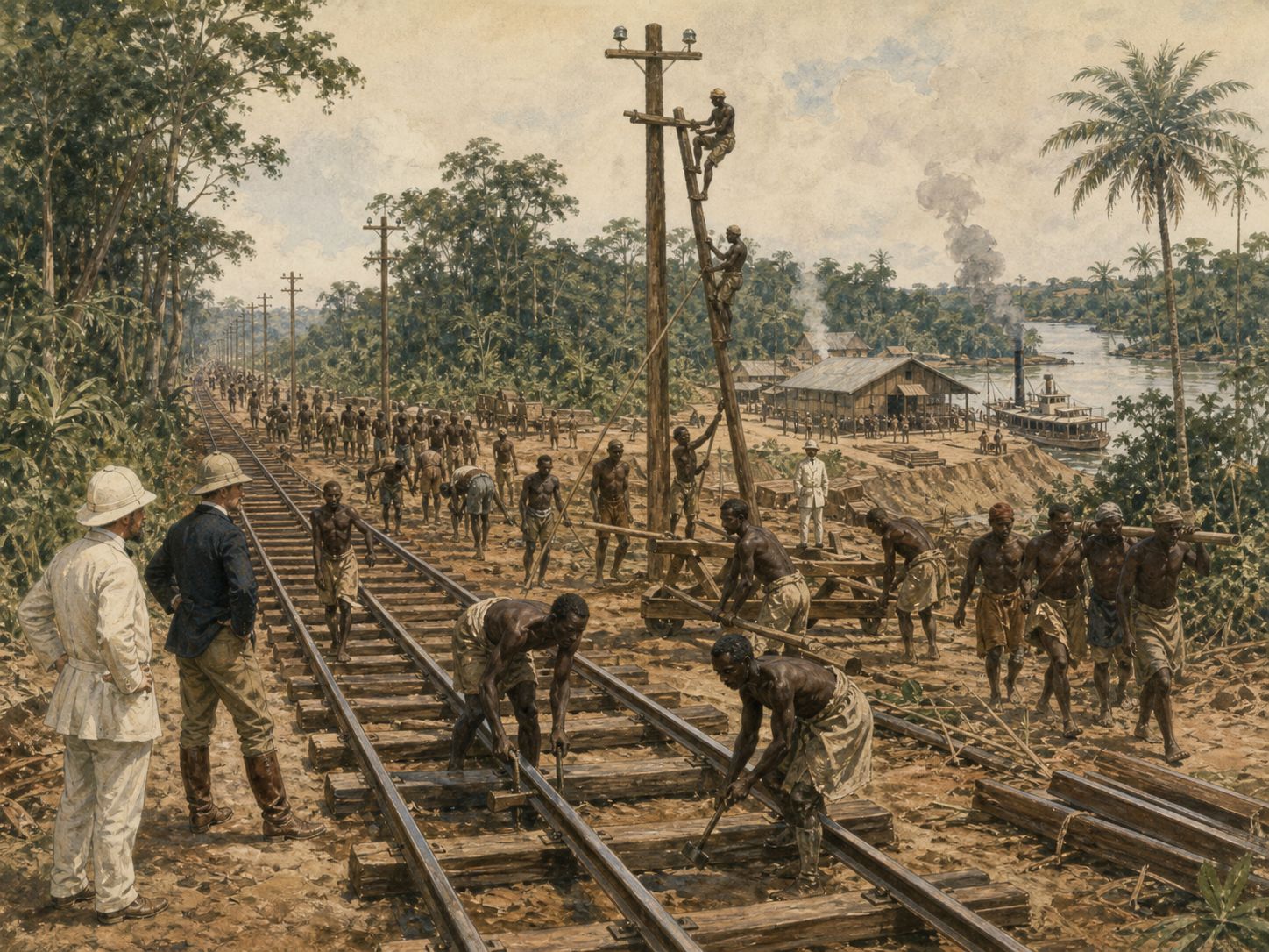 Historical reconstruction of Scramble for Africa's immediate aftermath: By the early twentieth century, most of Africa was under European colonial rule, while Ethiopia and Liberia remained independent.