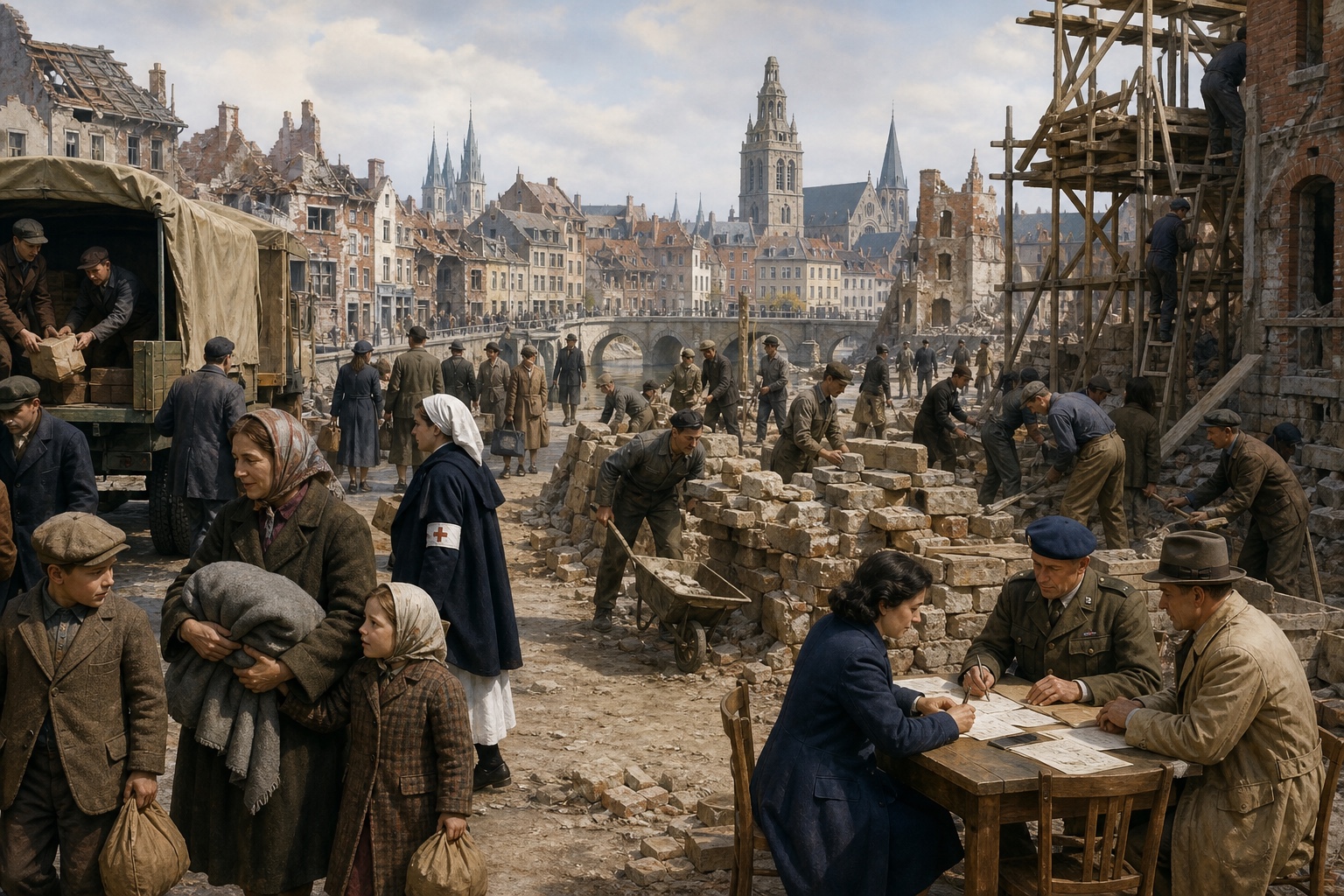 Illustrated reconstruction of the outcome of Second World War