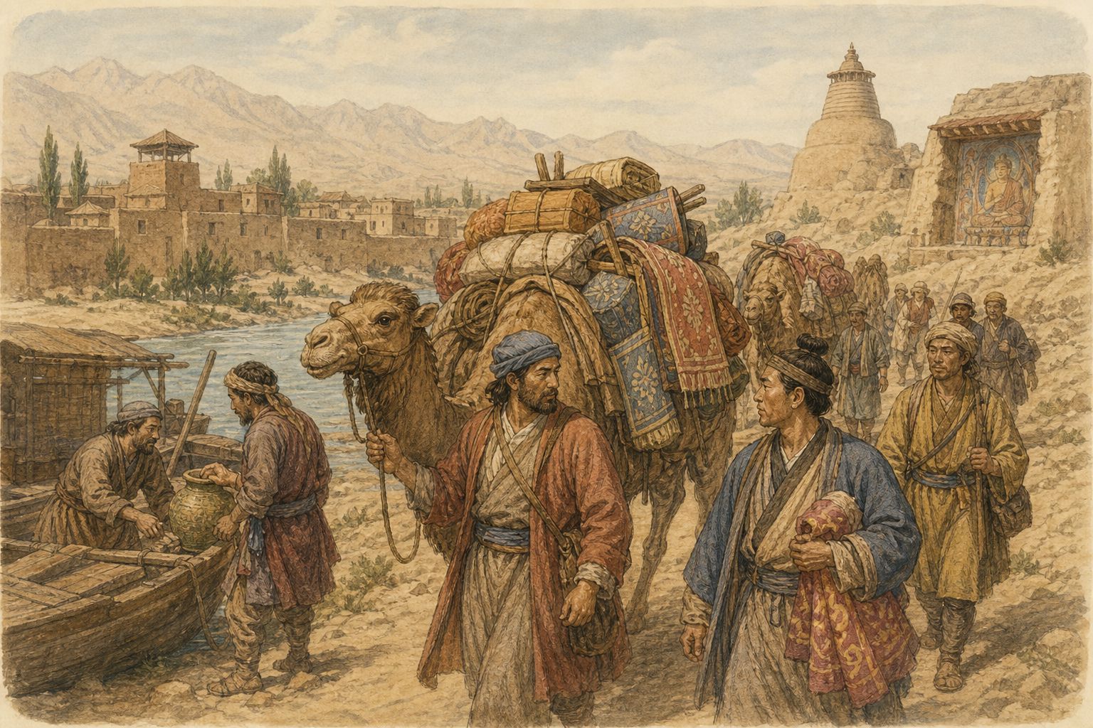 Historical reconstruction of the “Expansion of Silk Road Exchange” stage in Expansion of Silk Road Exchange