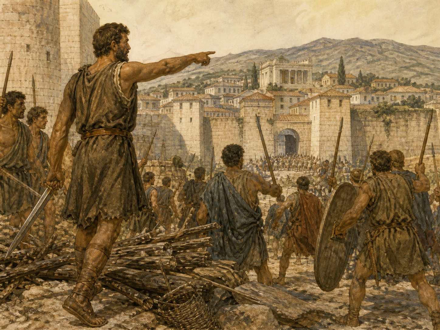 Historical reconstruction of Spartacus Revolt's central action: The rebels moved from Vesuvius through southern Italy, defeated several Roman forces, and then faced internal division and mounting Roman pressure.