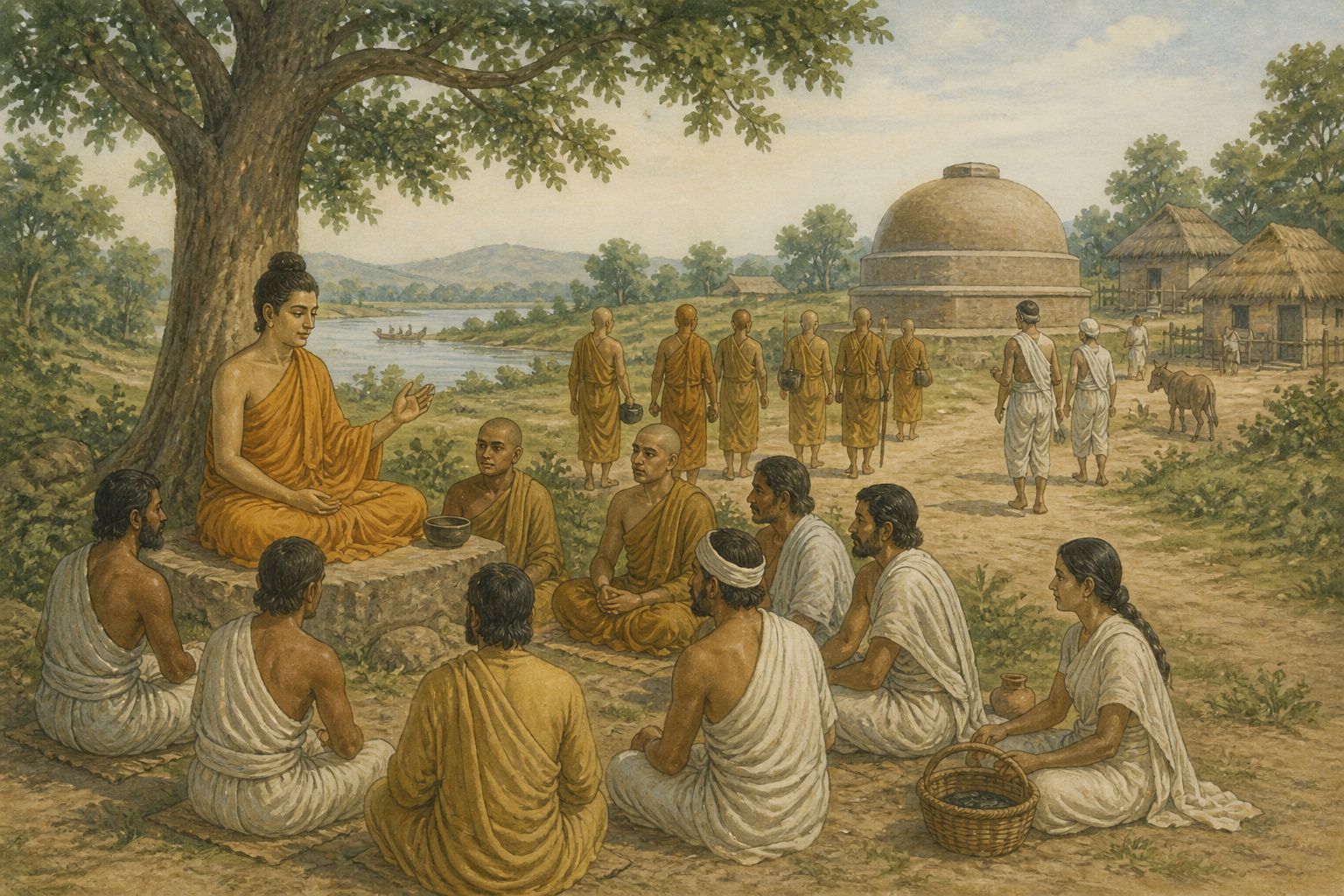 Historical reconstruction of the “Immediate aftermath” stage in Formation and Spread of Buddhism