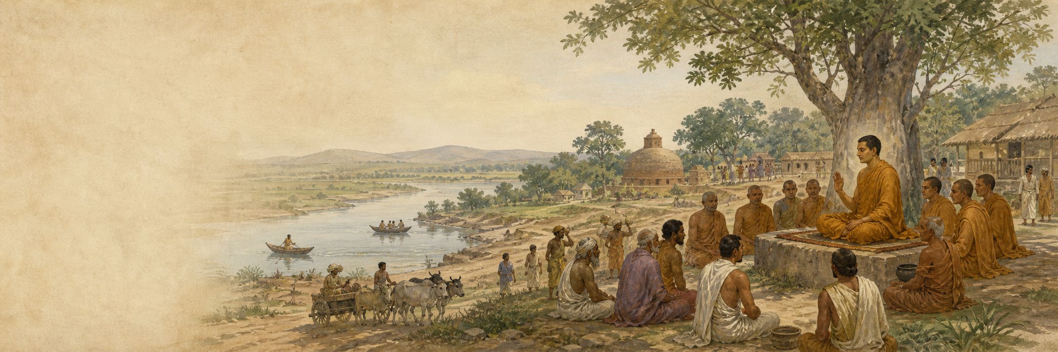 Historical reconstruction illustration of spread of buddhism