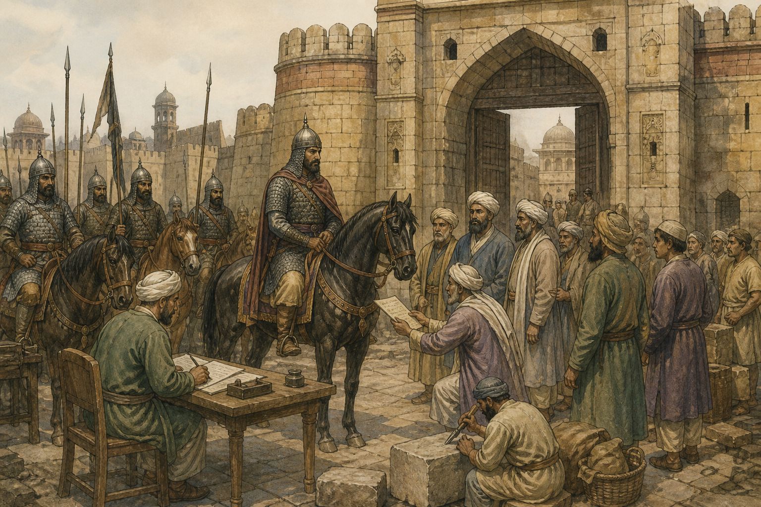 Historical reconstruction of “Aibak assumes independent rule” in Foundation of the Delhi Sultanate