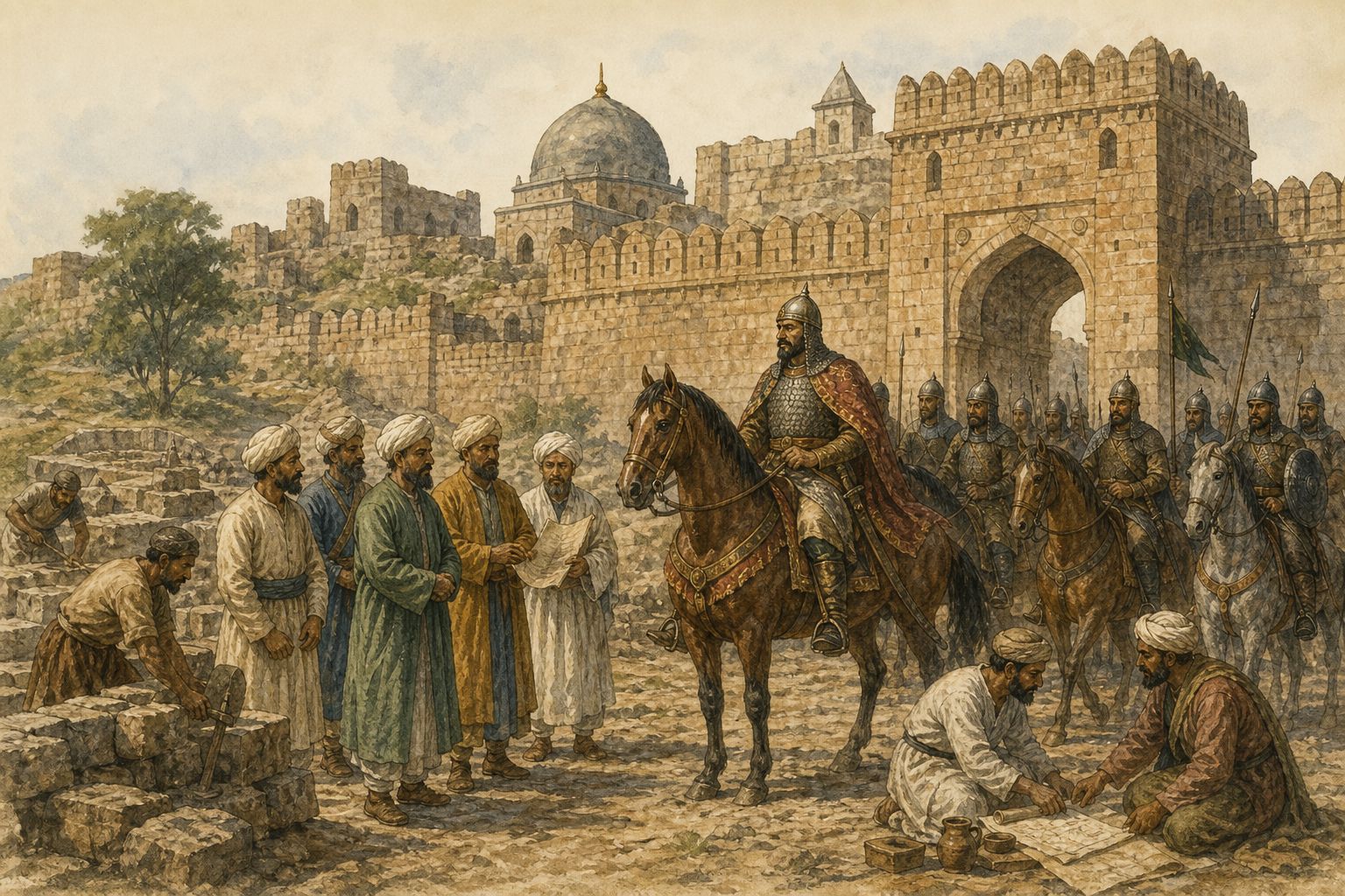 Historical reconstruction of “Ghurid victory at Tarain” in Foundation of the Delhi Sultanate