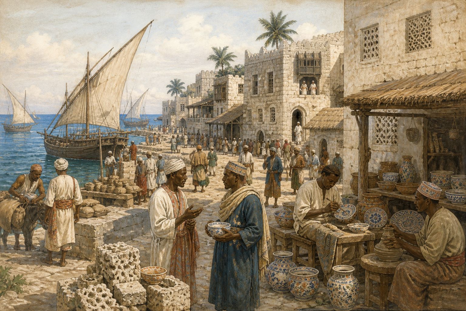 Historical reconstruction of the “Immediate aftermath” stage in Formation of the Swahili City-State Network