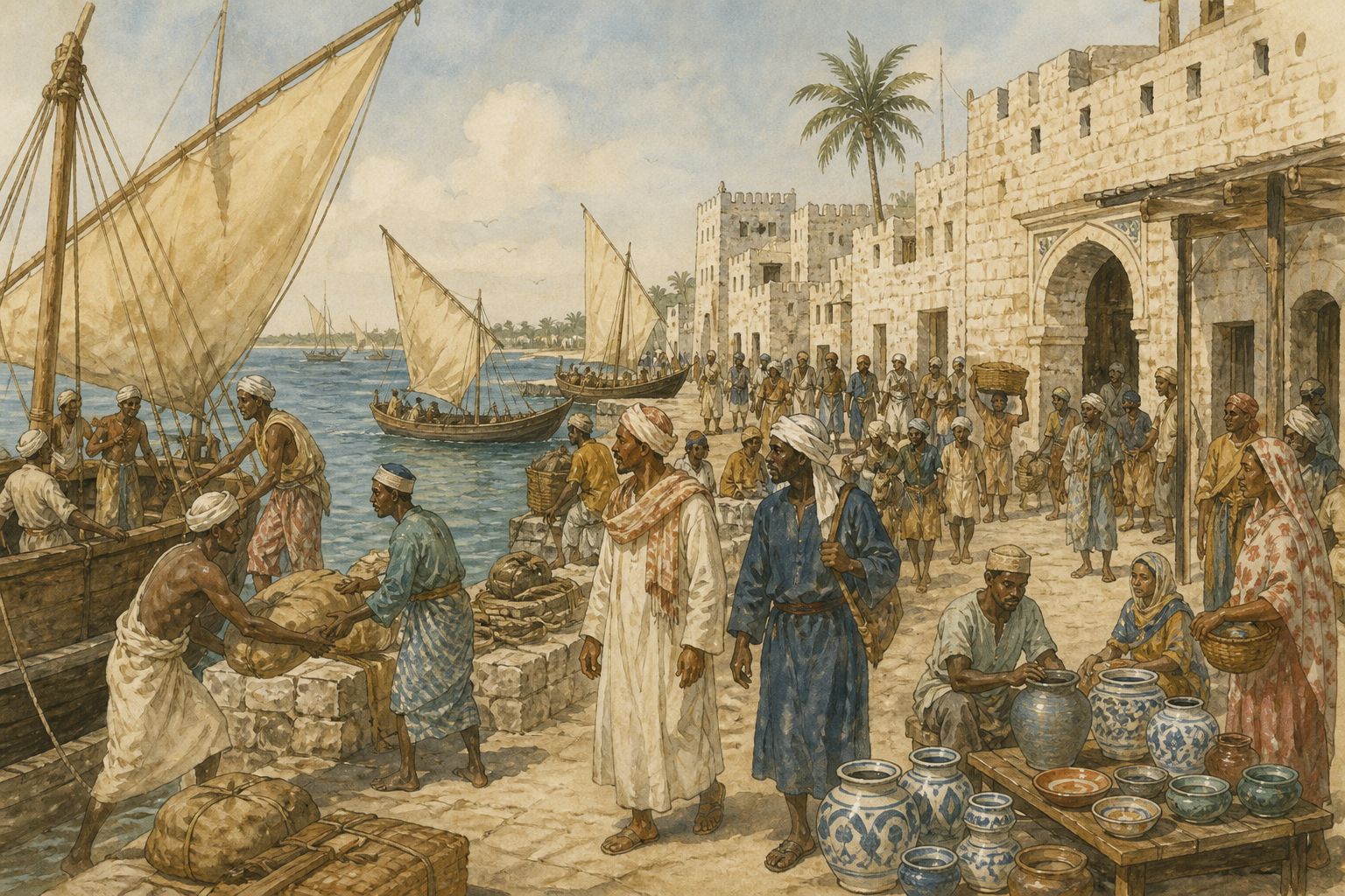 Historical reconstruction of the “Formation of the Swahili City-State Network” stage in Formation of the Swahili City-State Network