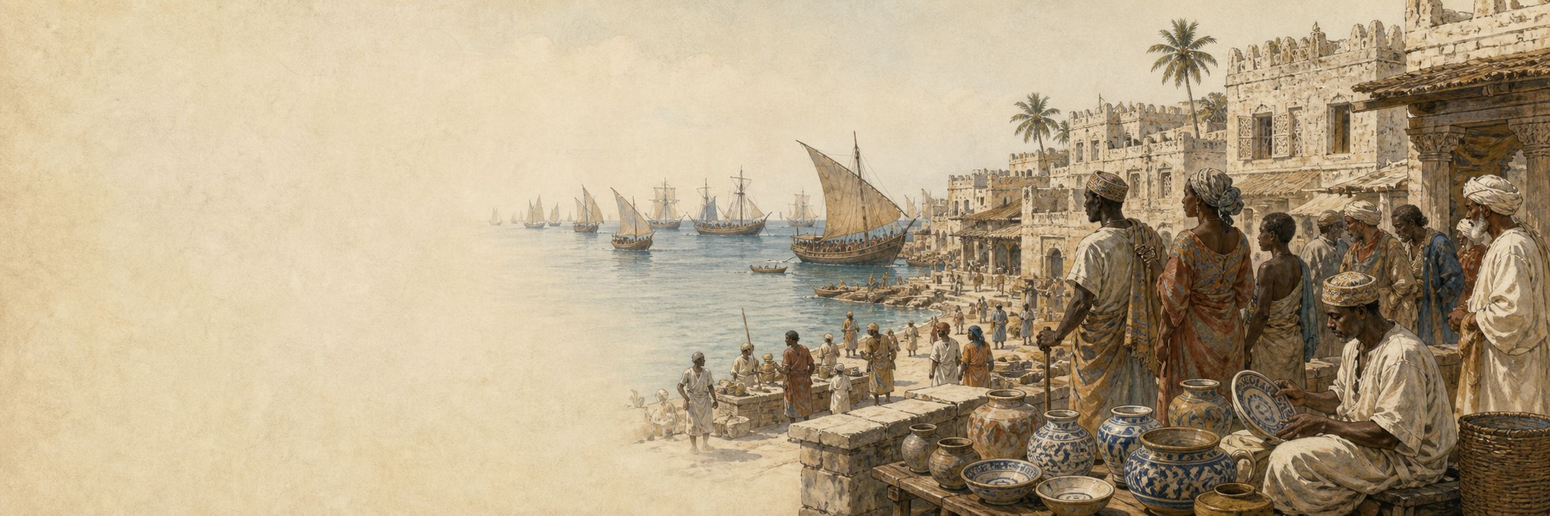 A historical reconstruction of cities, technology, and culture at the East African coast, showing the setting of Formation of the Swahili City-State Network