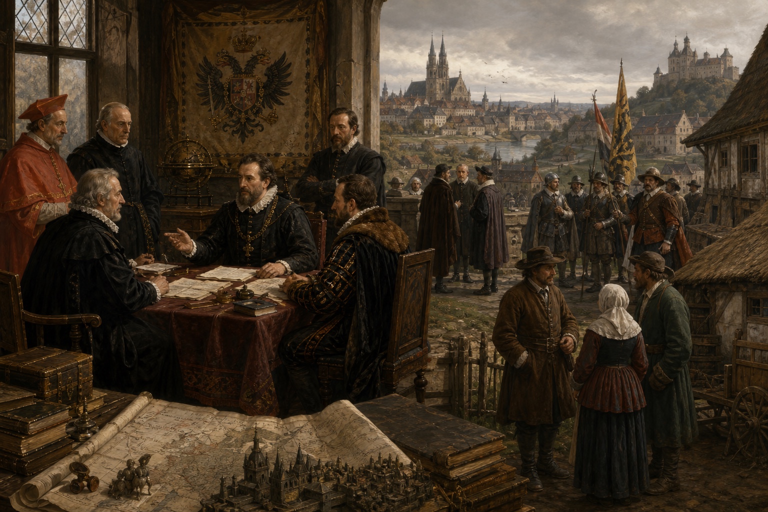 Illustrated reconstruction of the background of Thirty Years' War