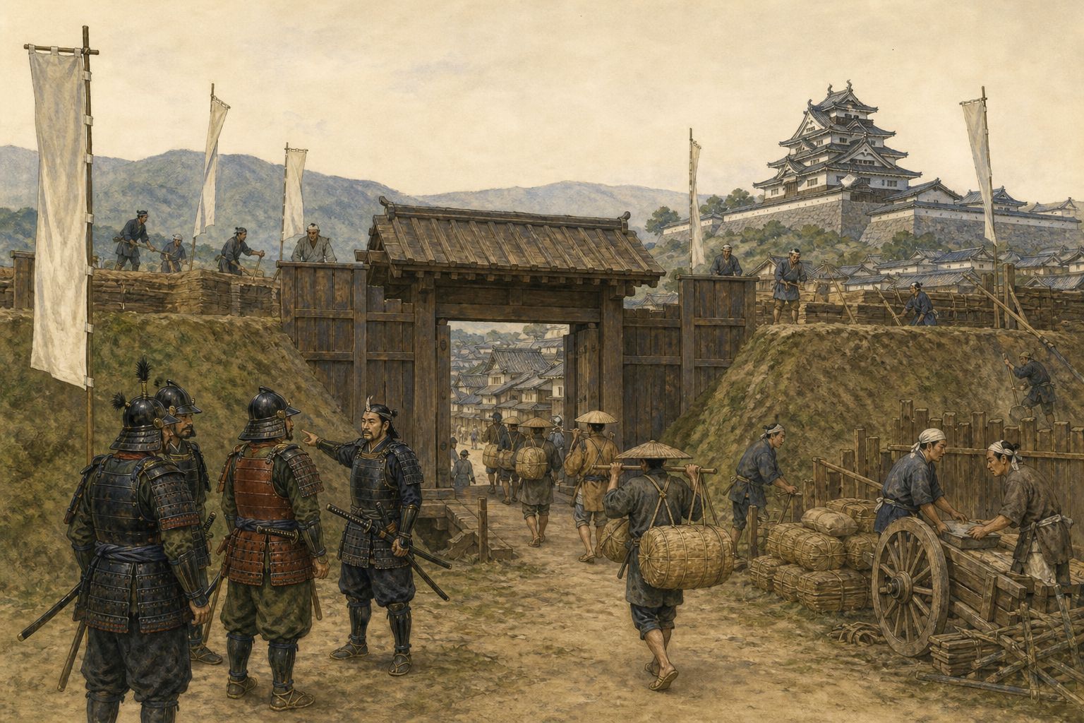 Sengoku fragmentation: During the Sengoku period, competing lords reshaped castle towns, military alliances, and regional administration.