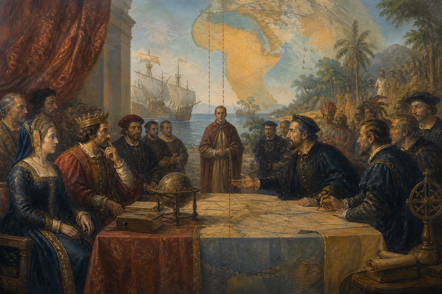 Treaty of Tordesillas: a scene of the prelude
