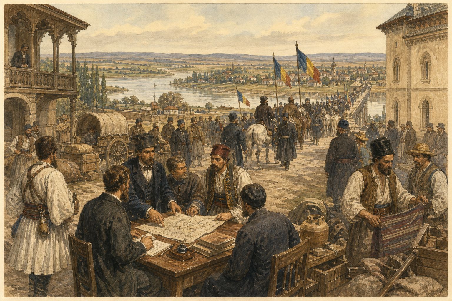 Historical reconstruction of “Treaty of Paris reopens the union question” in Unification of the Romanian Principalities