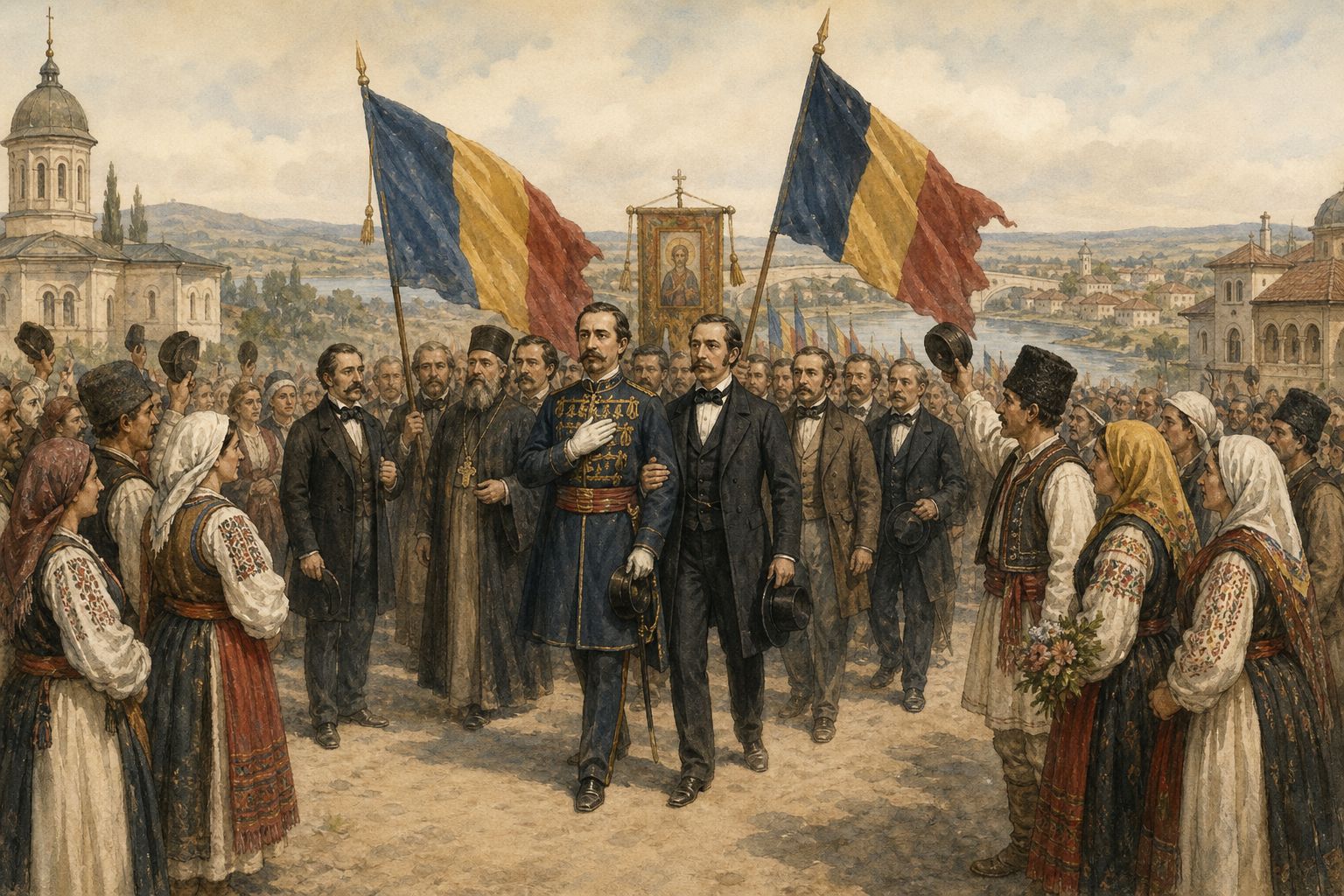 Historical reconstruction of “Cuza elected in both principalities” in Unification of the Romanian Principalities