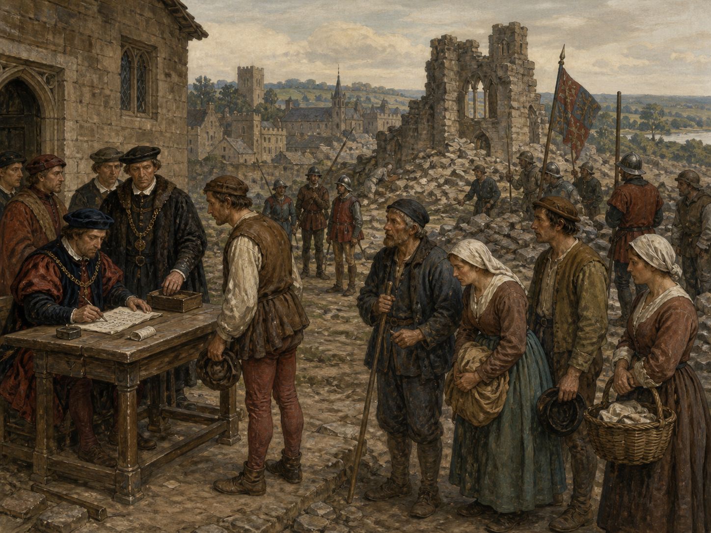 Historical reconstruction of Wars of the Roses's immediate aftermath: Henry VII used marriage with the Yorkist line and stronger royal finances and courts to constrain rival magnates.