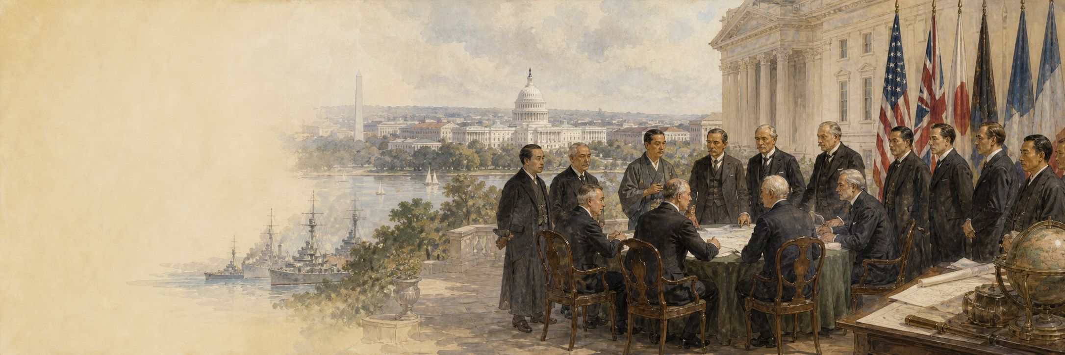 Historical reconstruction illustration of washington naval conference