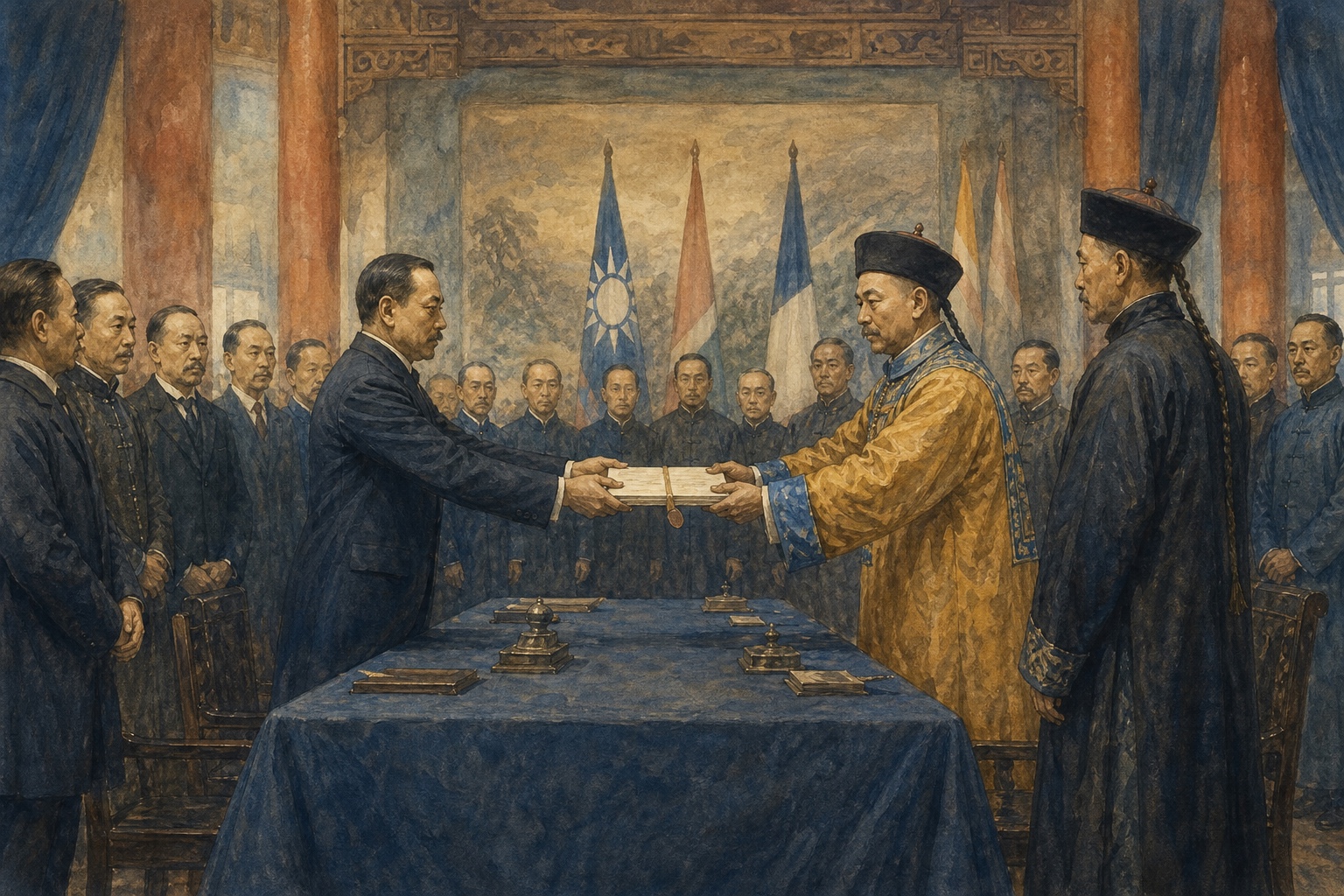 Illustrated reconstruction of the outcome of Xinhai Revolution