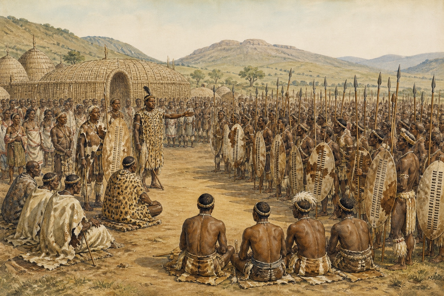 Historical reconstruction of the “Rise of the Zulu Kingdom” stage in Rise of the Zulu Kingdom