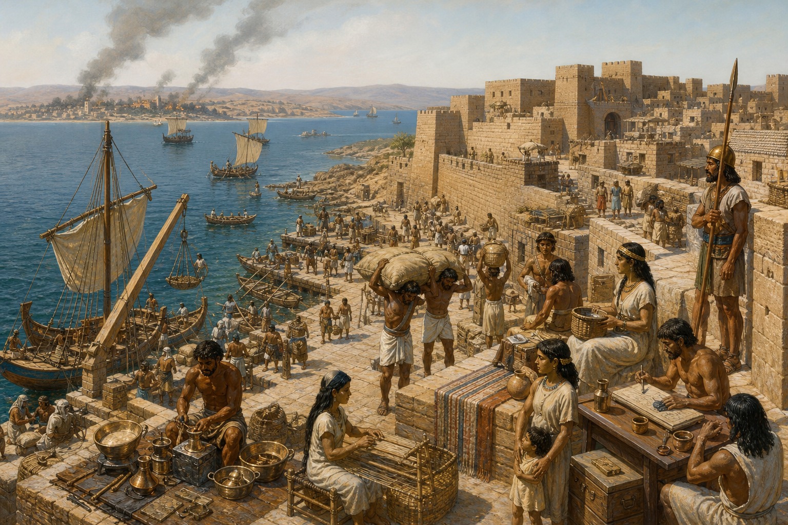 Reconstruction of eastern Mediterranean ports, ships, and officials amid the late Bronze Age crisis