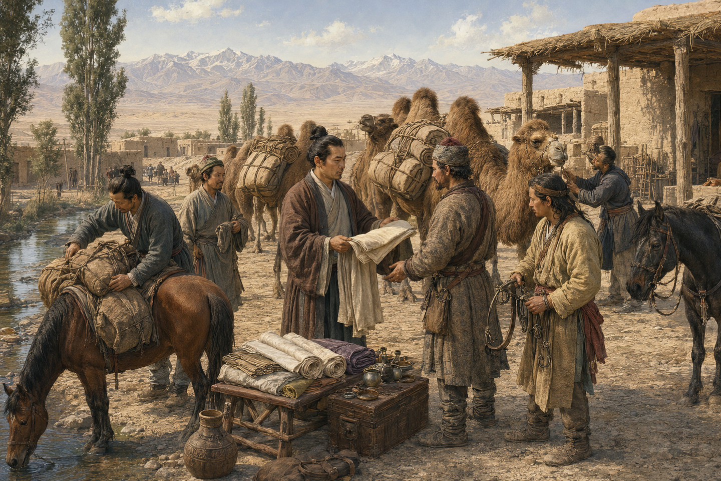 Historical reconstruction of people and landscapes at the Tarim Basin and Central Asia during Expansion of Silk Road Exchange