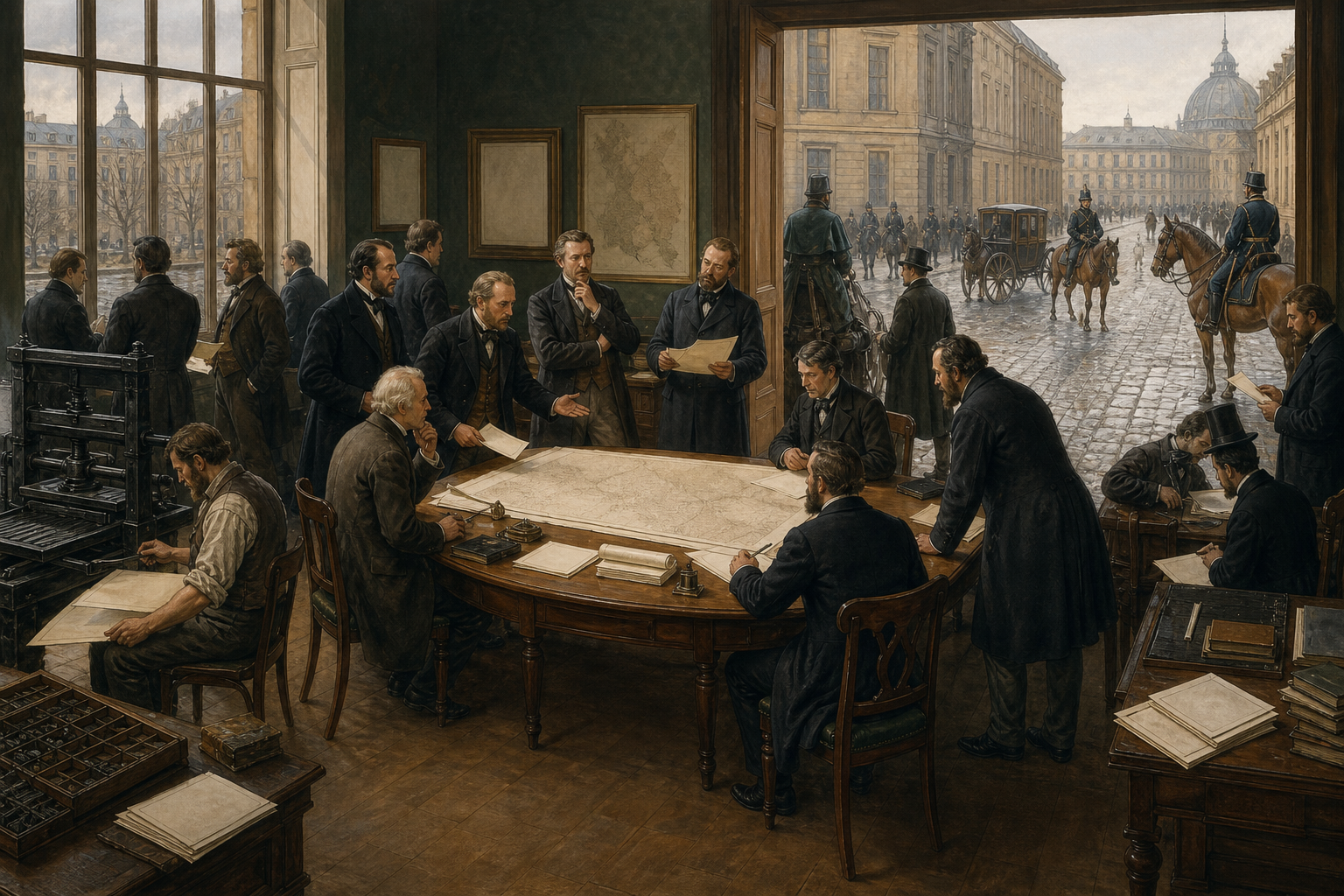 Reconstruction of parliamentary, diplomatic, and military forces consolidating the German states