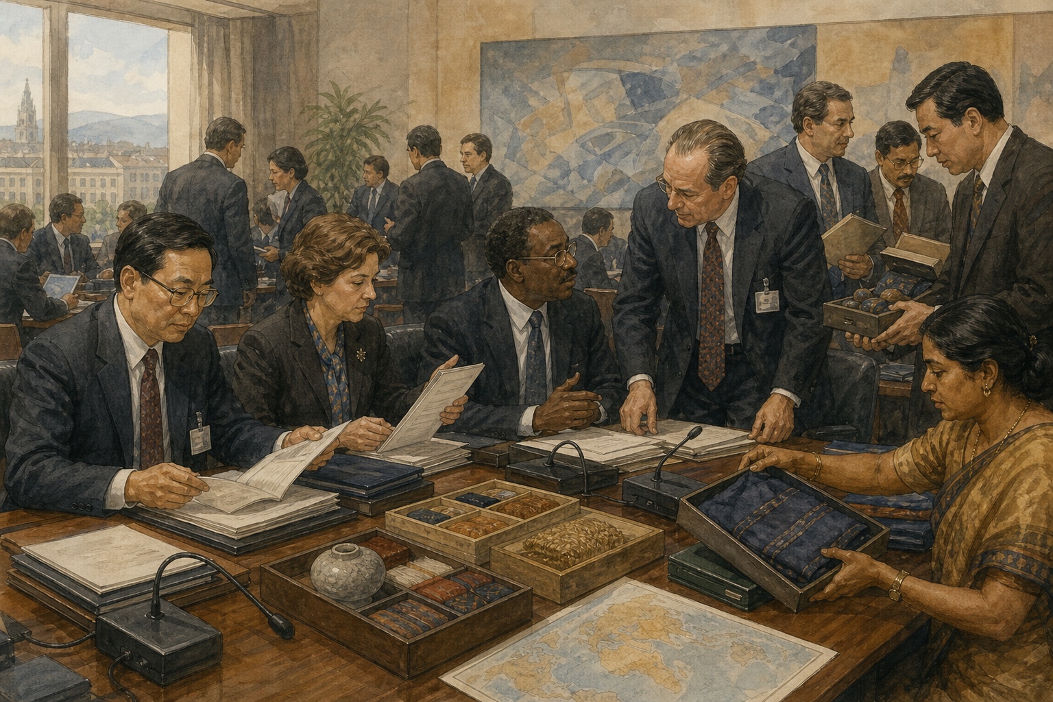Reconstruction of people and places connected with Founding of the World Trade Organization